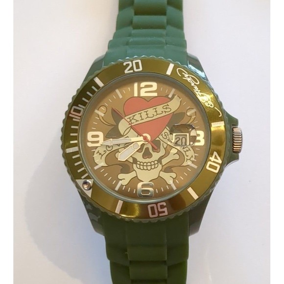 Ed Hardy | Accessories | Mens Ed Hardy Love Kills Japan Movement Watch ...